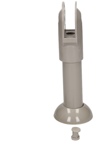 Zestaw okuć do kabin toaletowych WC sanitarnych - nóżka - tworzywo sztuczne - kolor szary