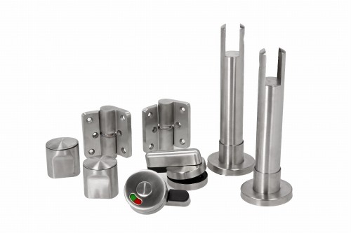 Okucia do kabin WC - zestaw ze stali 10-13/150