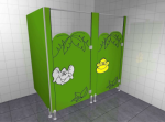 Kabiny sanitarne WC dla przedszkoli z płyty HPL KIDS JUNGLE