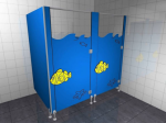 Kabiny sanitarne WC dla przedszkoli z płyty HPL KIDS SEA