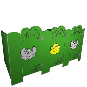 Kabiny sanitarne WC dla przedszkoli z płyty HPL KIDS JUNGLE