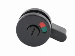 Okucia do kabin WC - zamek WC - tworzywo sztuczne - czarny